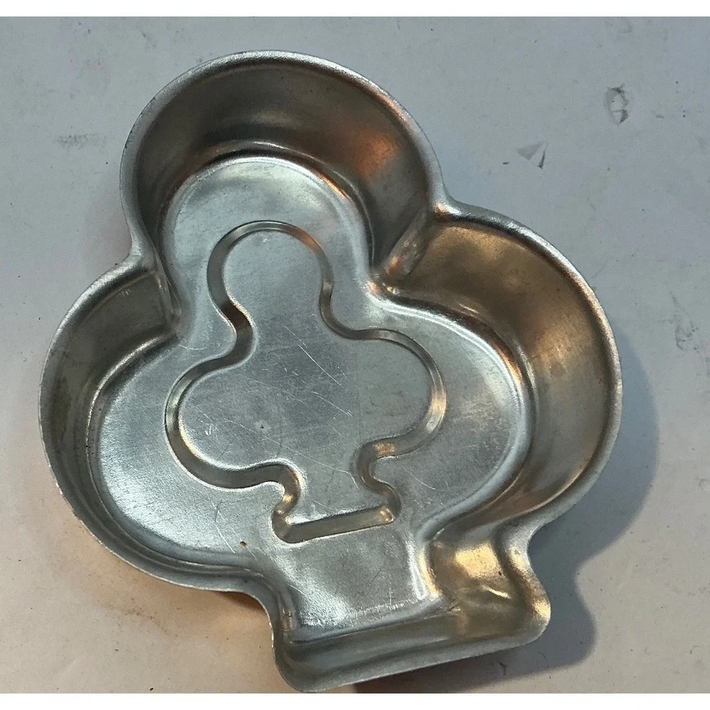 Vintage‎ Playing Card Suit Molds Aluminum Club Silver Kitchenware